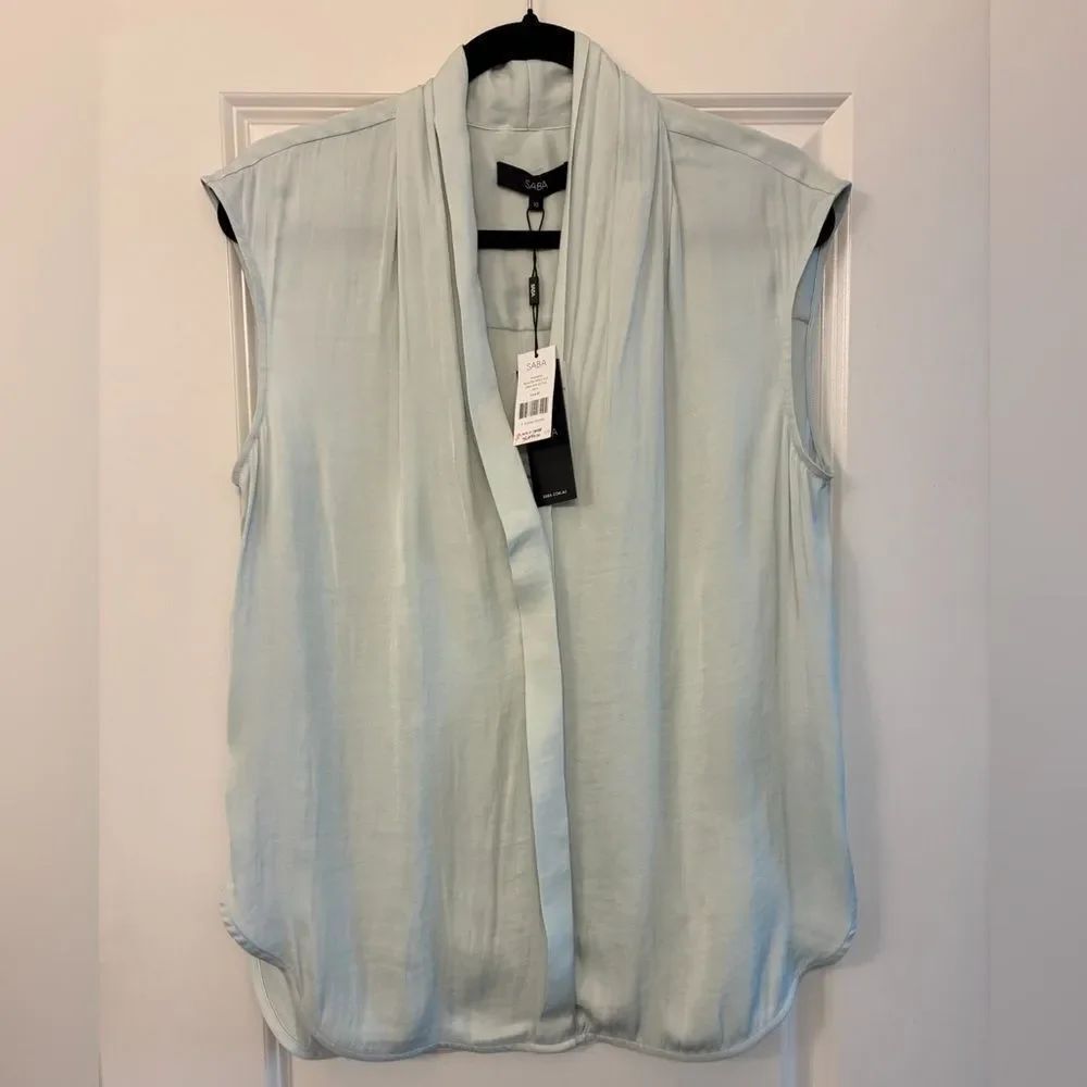 NWT SABA Sleeveless Lillian MM SS Top Blouse Mint Women’s Size 10 AUS (Small)